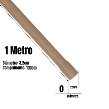 Cano Tubo Pvc Soldável Marrom 32mm 1 Metro Hidráulico