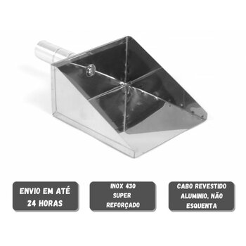 Kit Inox Pá Cinza Mais Rodo De Limpeza Forno Churrasqueira