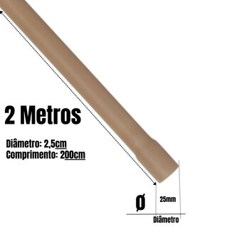 Cano Tubo Pvc Soldável Marrom 25mm 1 Metro Hidráulico