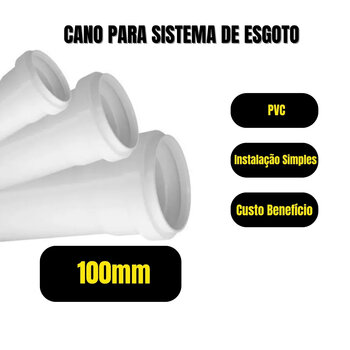 Cano Tubo Pvc Esgoto Branco 100mm 6 Metros Hidráulico