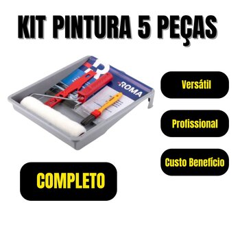 Kit De Pintura De Paredes Rolo Bandeja Cabo Trincha