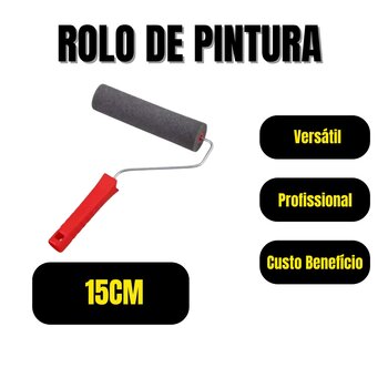 Rolo De Espuma Poliester 15cm Cabo Pintura Parede