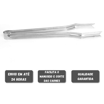 Kit Inox Pegador Carnes, Vassoura Piaçava, Churrasco, Pizza