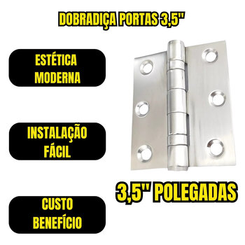 Dobradiça Portas 3,5 Galvanizado Rolamento Reforçado