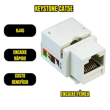 Conector Keystone Cat5e Fêmea Rj45 Tomada Original