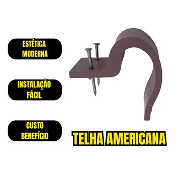 Fixa Telha Para Telha Americana, Bordo, Fixador, 100 Unid