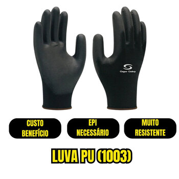 Par Luva Multitato Tricotada PU Montagem Multi Tato T10 (G)