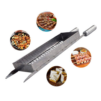 Grelha Cesto Inox Frango, Legumes, Coração, Churrasco 58cm P