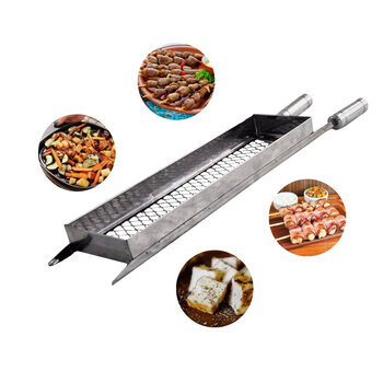 Grelha Cesto Inox Frango, Legumes, Coração, Churrasco 68cm M