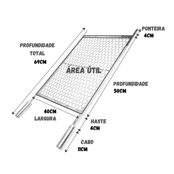 Kit Grelha Inox 70x40 Mais Suporte De Inox Barras Alumínio