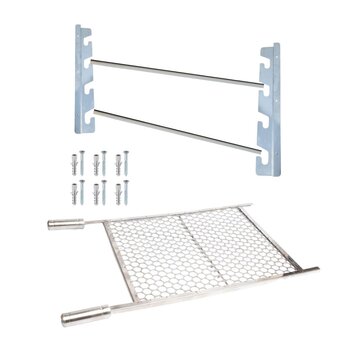 Kit Grelha Inox 70x40 Mais Suporte De Inox Barras Alumínio