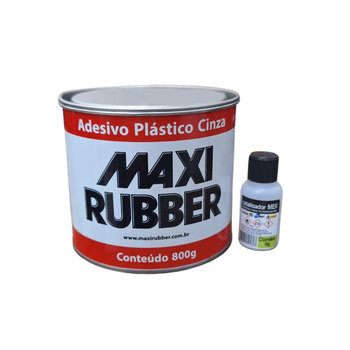 Adesivo Plástico Cinza 800g Maxi Rubber + Catalizador 9g