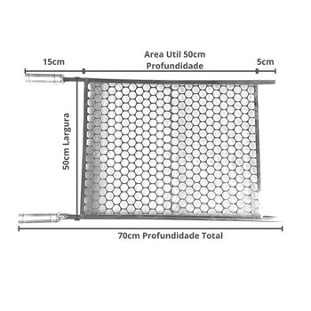 Kit Grelha Inox 70x50 Mais Suporte De Inox Barras Alumínio