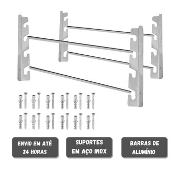 Suporte Churrasqueira Com Barras 75cm Mais Grelha Inox 70x60