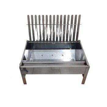 Churrasqueira Inox Com Grelha Argentina Mini Parrilla