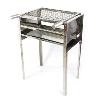 Churrasqueira Inox Grande 56x40x81cm Altura Super Reforçada