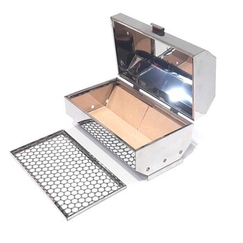 Churrasqueira de Inox 430 a Bafo de Mesa + Grelha Moeda Inox