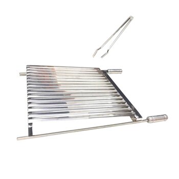 Grelha Churrasco Argentina Parrilla 40x40cm Com Pegador Inox