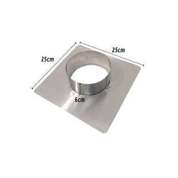 Adaptador De Inox Para Duto 6 Polegadas 25x25 Chaminé Forno