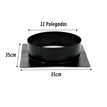 Adaptador Para Duto 11 Polegadas 35x35 Preto - Chaminé Forno