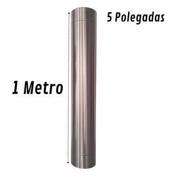 Duto 5 Polegadas Inox 304 Chaminé Para Fornos Churrasqueiras