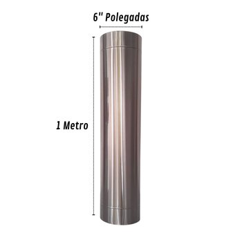 Duto 6 Polegadas Inox 304 Chaminé Para Forno Iglu, Lareiras