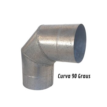 Curva 90° P/ Chaminé Duto 5 Polegadas Galvanizado, Lareiras