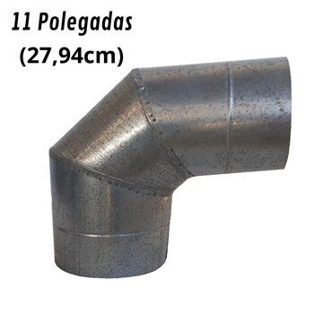 Curva 90° P/ Chaminé Duto 11 Polegadas Galvanizado, Lareiras