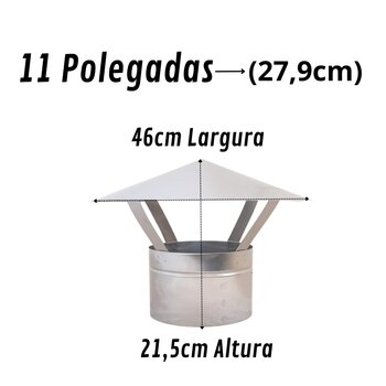 Chapéu Chinês Inox 304 11 Polegadas, Para Chaminé Forno iglu