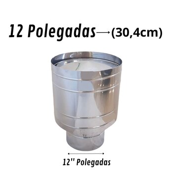 Chapéu Canhão Sputnik Para Duto 12 Polegadas Aço Inox 430