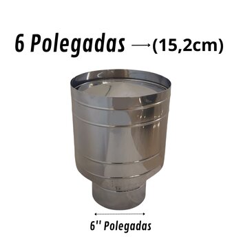 Chapéu Canhão De Inox 304 Escovado Sputnik Duto 6 Polegadas