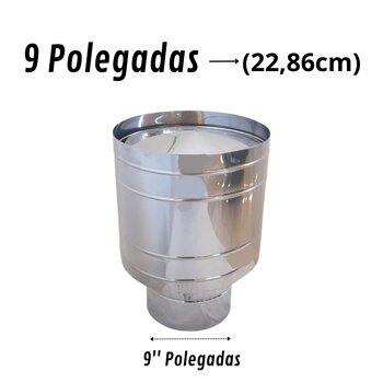 Chapéu Canhão De Aço Inox 430 Brilhante 9 Polegadas Sputnik