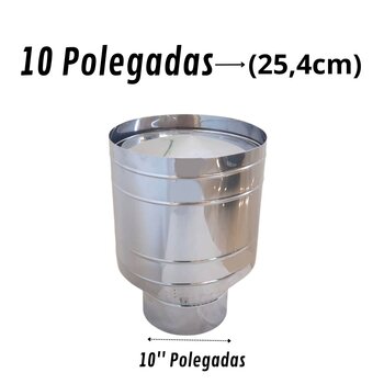 Chapéu Canhão Sputnik Para Duto 10 Polegadas Aço Inox 430