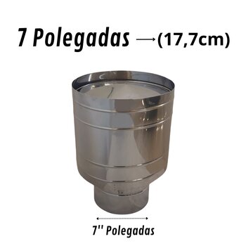 Chapéu Canhão De Inox 304 Escovado Sputnik Duto 7 Polegadas