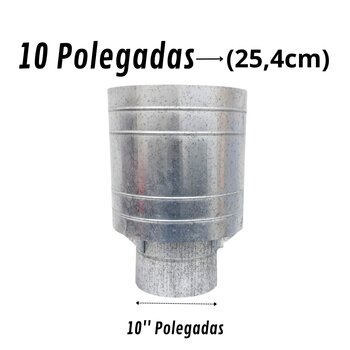 Chapéu Canhão Sputnik P/ Duto 10 Polegadas Galvanizado