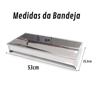 Bandeja De Proteção Inox para Churrasqueira Espetinho Móvel