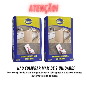 Argamassa Super Cola AC1 Interna Blocos Tijolos Massa 20kg