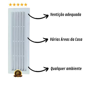 Grade Ventilação Retangular Encaixe 30x13 Exaustores