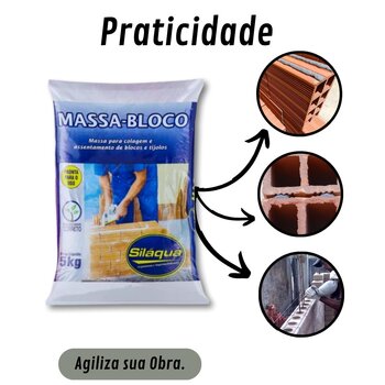 Massa Bloco Pronta Silaquá Tijolos Nivelar Parede Casa 5kg