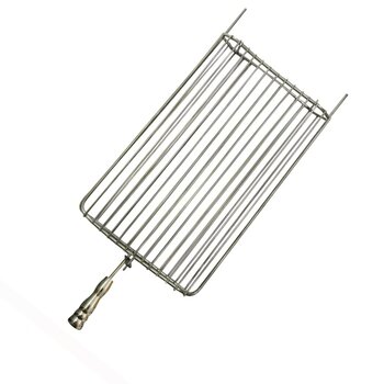 Grelha Dupla Inox 304 30x50cm Peixe Churrasco Churrasqueira