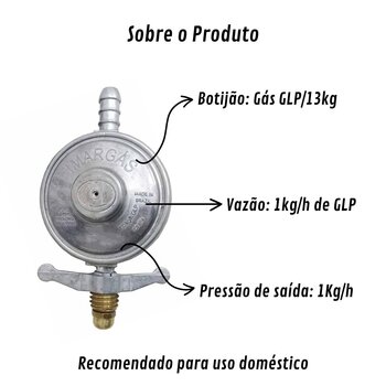 Registro De Gás De Cozinha Regulador Mangueira + Abraçadeira