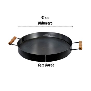 Disco Picanheiro De Aço Carbono 51cm Tacho Com Borda Grande