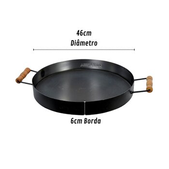 Disco Picanheiro De Aço Carbono 46cm Tacho Com Borda Grande