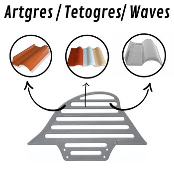 Passarinheira Telha Artgres Tetogres Waves Cinza 50 Unid