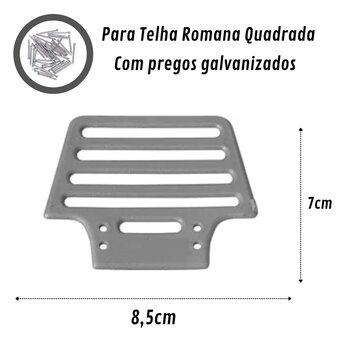 Passarinheira Telha Romana Quadrada Cinza 50 Unid