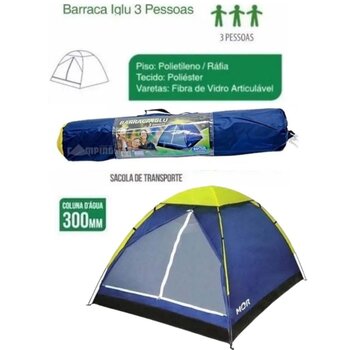 Kit Barraca Camping 3 Lugares C/ Colchão Casal Acampamento