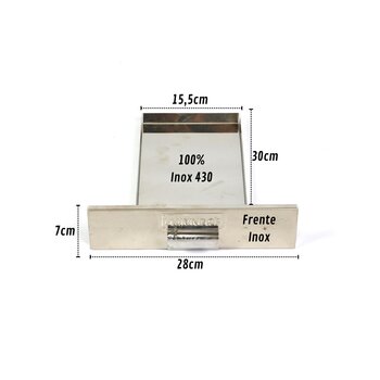 Gaveta De Cinza 30x28 Para Churrasqueira Pré-Moldada Inox430