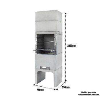 Churrasqueira Pré Moldada Predial 74cm Com Grelha Inox