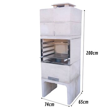 Churrasqueira Pré Moldada Gaúcha Predial 74cm Com Grelha Inox