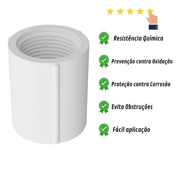 Kit 10 Luvas Roscável PVC Água Encanamento Branco 32mm 1